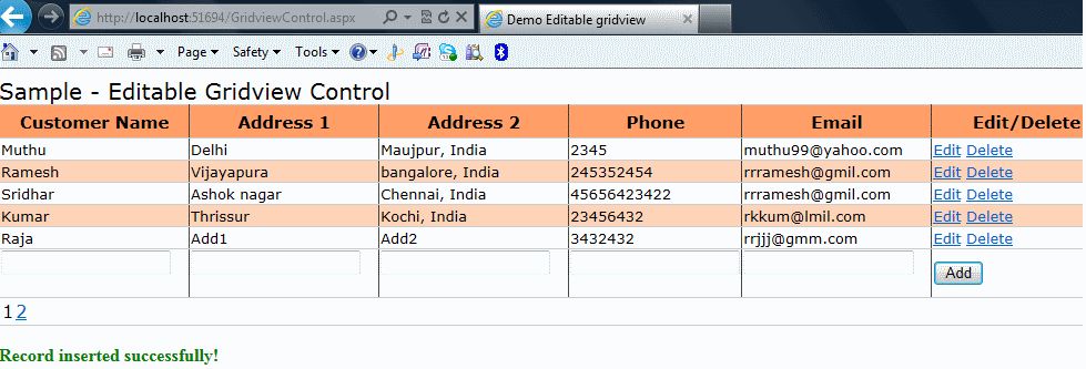 How To Perform Insert Update Delete And Select Rows In Aspnet