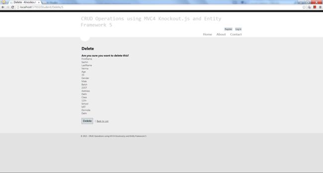 Delete student record