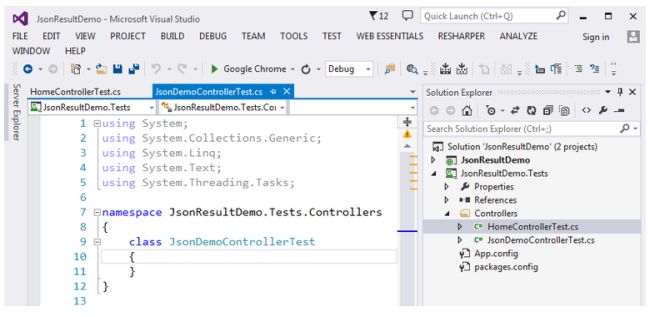json demo controller test coding