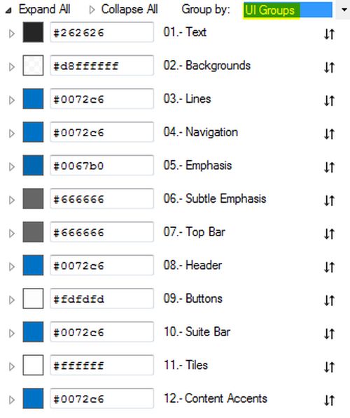 Sharepoint color slots