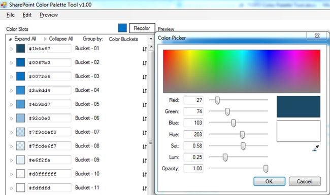 Sharepoint color slots
