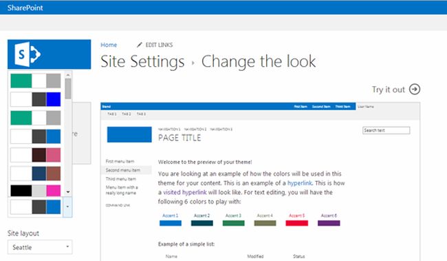 Sharepoint color slots
