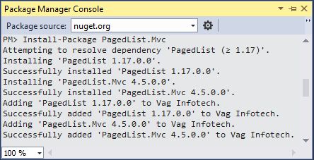 Packge Mamanger Console in MVC