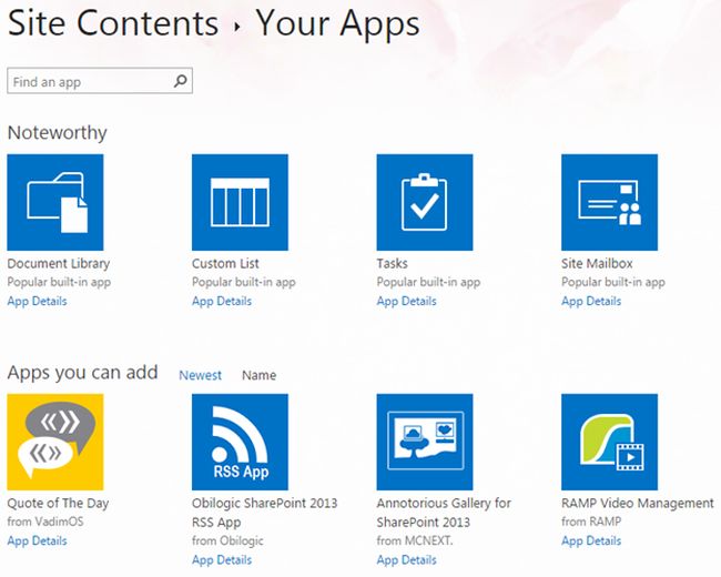 app category in sharepoint