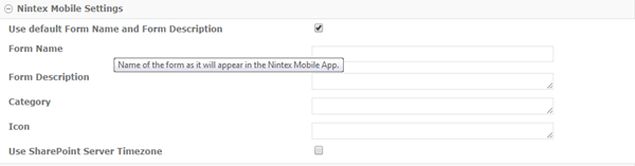 nintex mobile setting