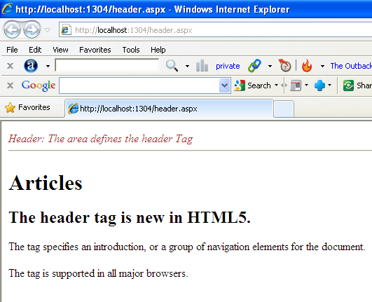 Body Tag Event Html5