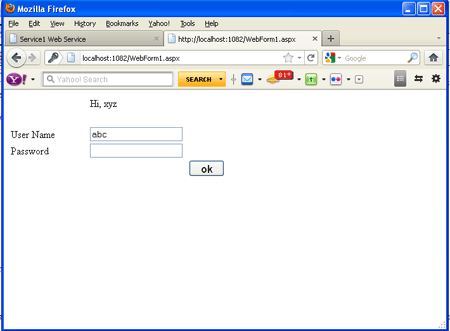 login check through web service