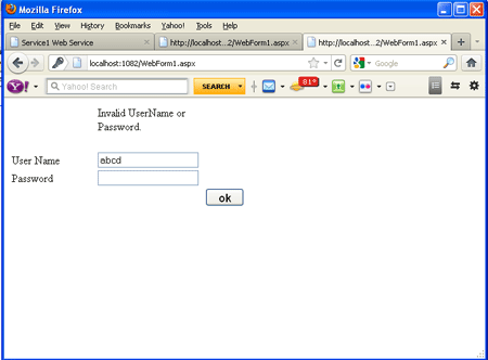 login check through web service