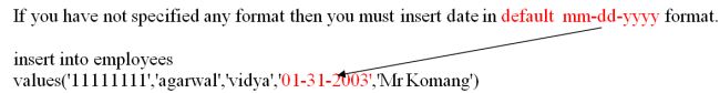 insert date in default