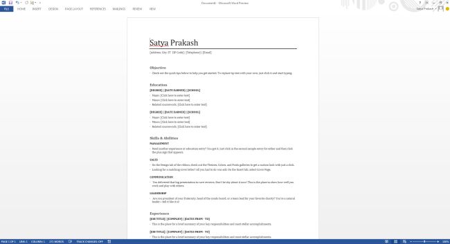 functional resume template in word 2013