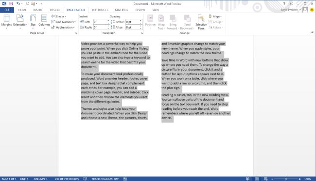 multi-column-format-document-in-word-2013