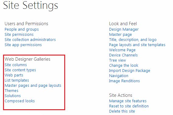 site setting page