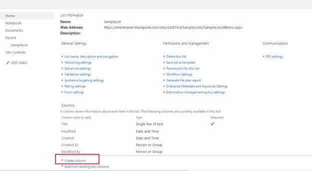 Create column