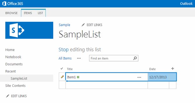 edit the existing items
