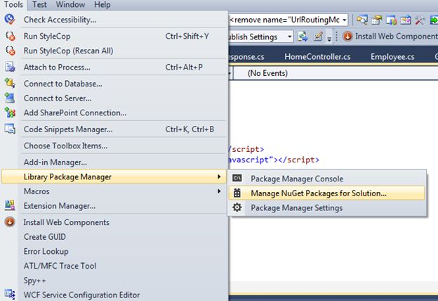 Manage NuGet Packages for Solution