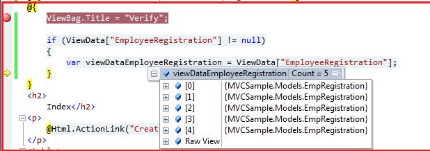 Check ViewData null value