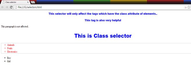 Class selector