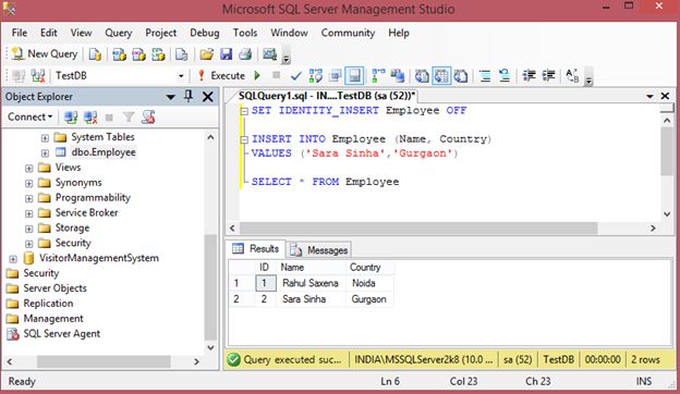 what is identity insert in sql server