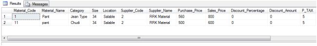 material table