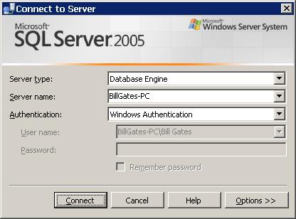 Figure 3 - Connect to Server dialog Figure 3 - Connect to Server dialog