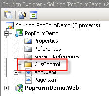 Create new folder in PopFormDemo project Fig 7. Create new folder in PopFormDemo project.jpg