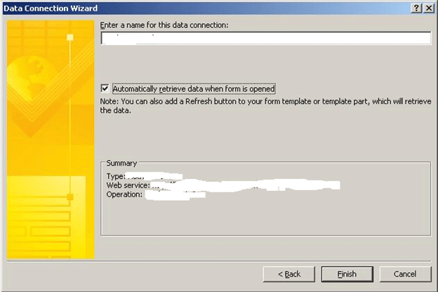 Connect InfoPath form to web service