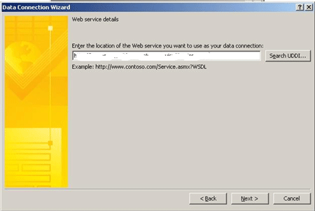 Connect InfoPath form to web service