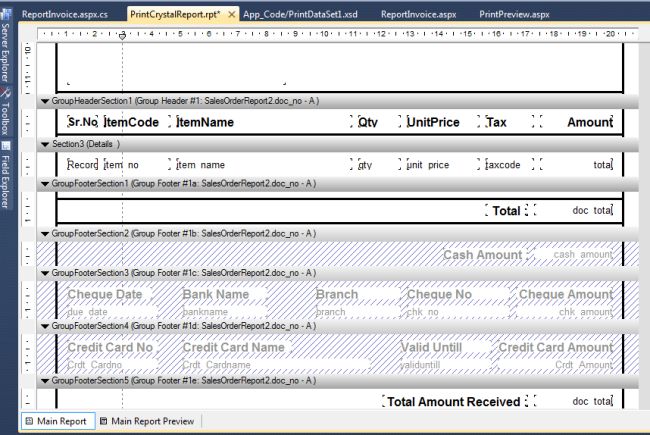 Design crystal report