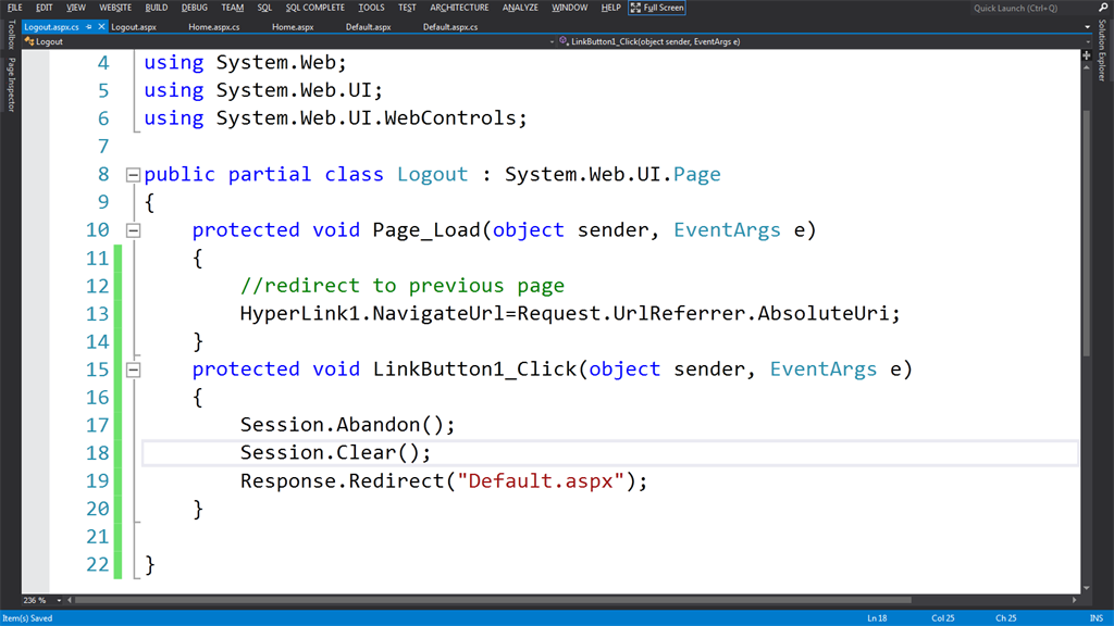 How to write code for logout page in jsp
