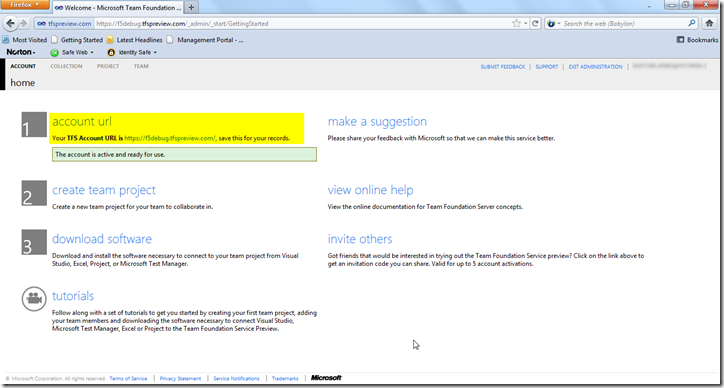 authenticate in tfs