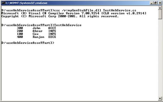 It also displays the ArrayList