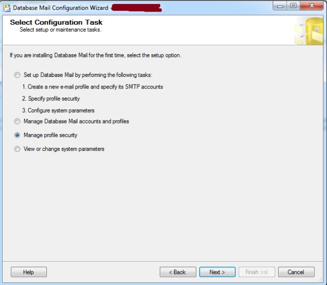 Configuration Task in Database Mail