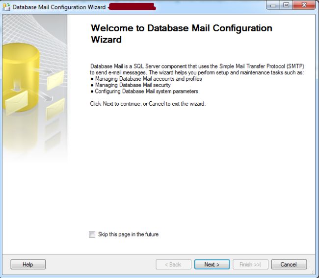 Database Mail Configure Wizard