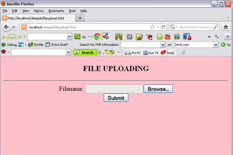 upload images php code. PHP scripting for file uploading