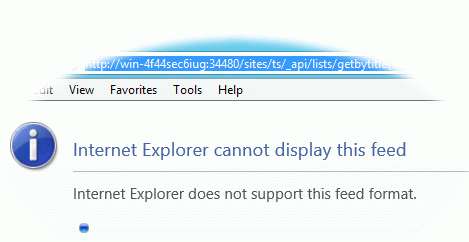 display feed in IE