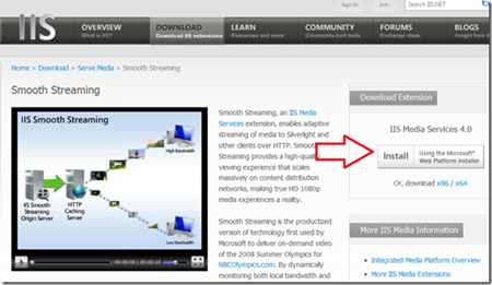 install IIS Media Services