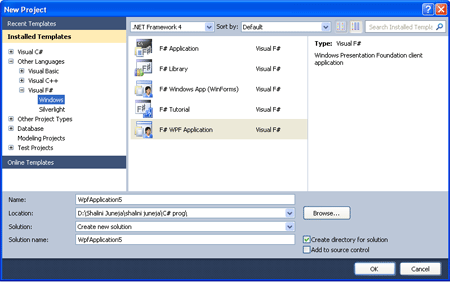 New Project Dialog Box