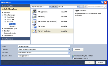 New Project Dialog Box