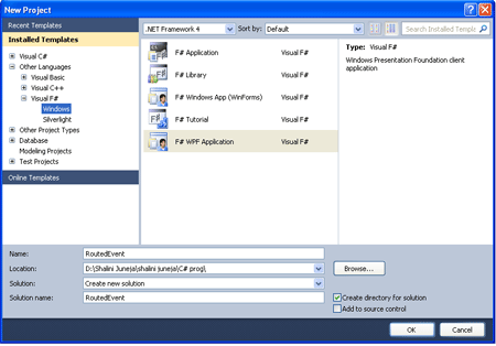 New Project Dialog Box