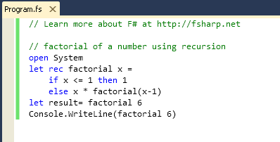 C Sharp Program To Find Factorial