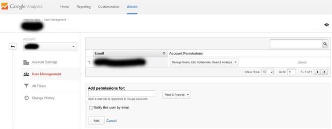 Adding new Google Analytics user