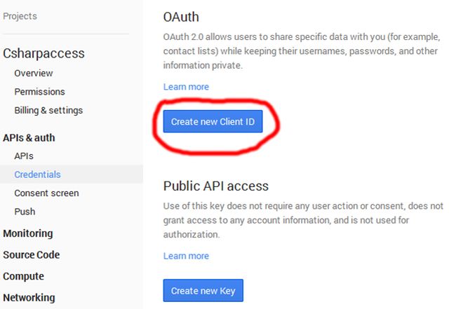 Creating new access credentials