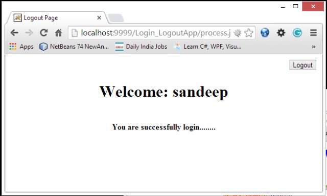 How to write code for logout page in jsp