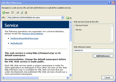 Web Service From Windows Mobile Application