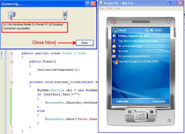 Web Service From Windows Mobile Application