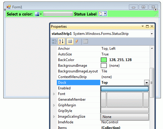 status strip in c Status strip in c