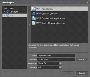 Transforms in ExpressionBlend