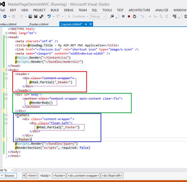 Layout Cshtml | design a master page with header footer and body in mvc Layout Cshtml | design a master page with header footer and body in mvc