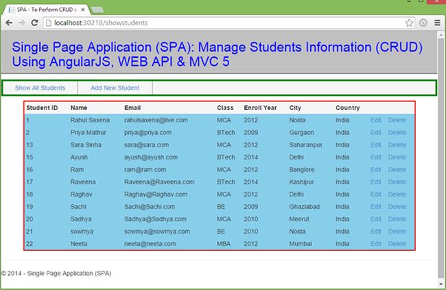 single page application