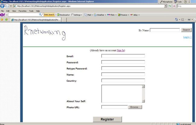 registration page
